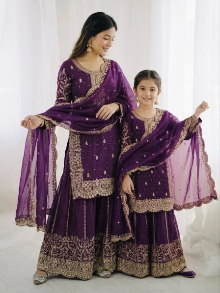 Kids Ethnic Wear Fendy Silk Purple Kids clothing wholesale suppliers in Delhi
